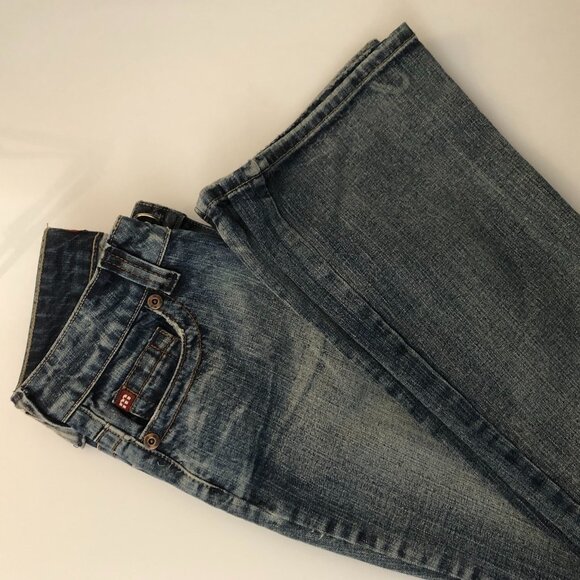 Women's Blue Flare Jeans - Picture 5 of 8